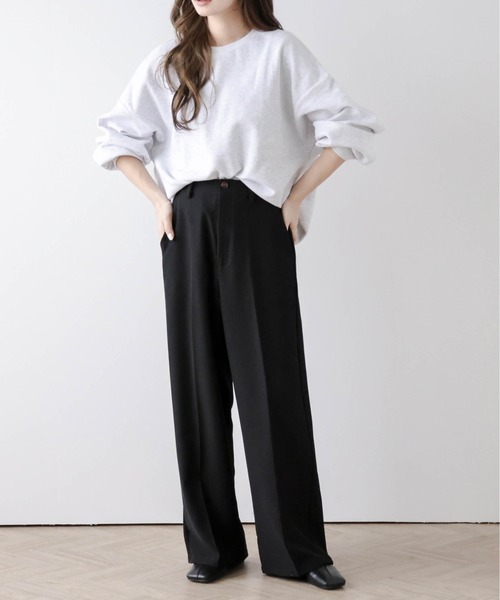 ArgueCulture ラメ ハイウェスト ストレートパンツ スラックス Amazon.co.jp: レディースファッションジーンズウエストパンツ