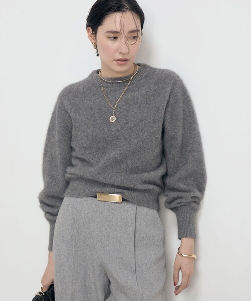 NOLLEY'S ニット ヘアリーモックネックプルオーバーニット