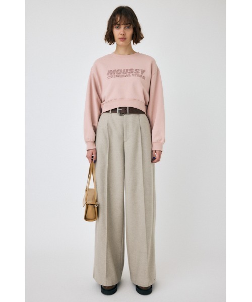 MOUSSY トレーナー スウェット RHINESTONE CROPPED プルオーバー