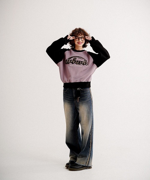 ★WV PROJECT★送料込★韓国★人気★HEITZ SWEATSHIRTS MJMT7740 WV PROJECT トレーナー スウェット 「WV PROJECT」Heavy Cotton