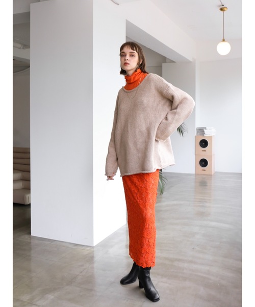 ニット セーター back tuck volume knit レディース
