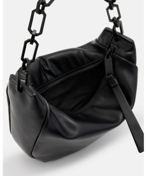 All Saints Black 黒 レザー ショルダーバッグ All Saints Crossbody Saddle Bag in black leather – LuxAnthropy