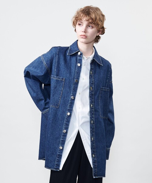 ブラウス シャツ 「ASTRAET」11.5oz デニム 2ポケットシャツ UNISEX レディース メンズ