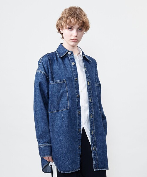 ブラウス シャツ 「ASTRAET」11.5oz デニム 2ポケットシャツ UNISEX レディース メンズ