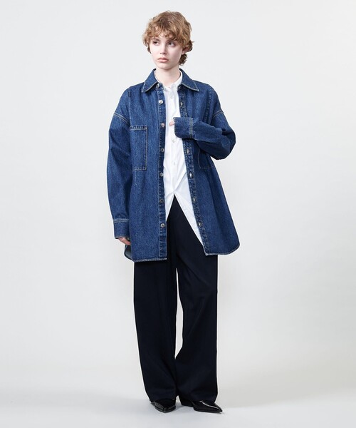 ブラウス シャツ 「ASTRAET」11.5oz デニム 2ポケットシャツ UNISEX レディース メンズ