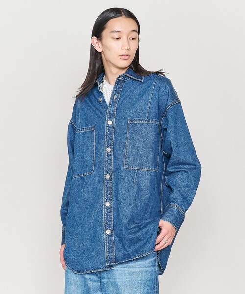 ブラウス シャツ 「ASTRAET」11.5oz デニム 2ポケットシャツ UNISEX レディース メンズ