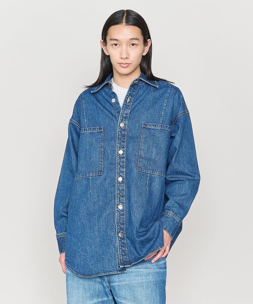 ブラウス シャツ 「ASTRAET」11.5oz デニム 2ポケットシャツ UNISEX レディース メンズ
