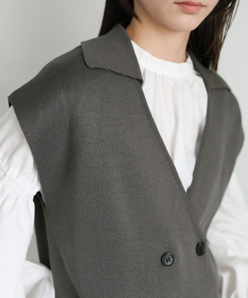 select MOCA（セレクトモカ） ベスト ジレ ダブルボタンニットベスト