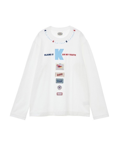 カールヘルム　ロゴ&ワッペン　長袖Tシャツ　ブラック Karl Helmut tシャツ Kロゴネームワッペン長袖Tシャツ メンズ