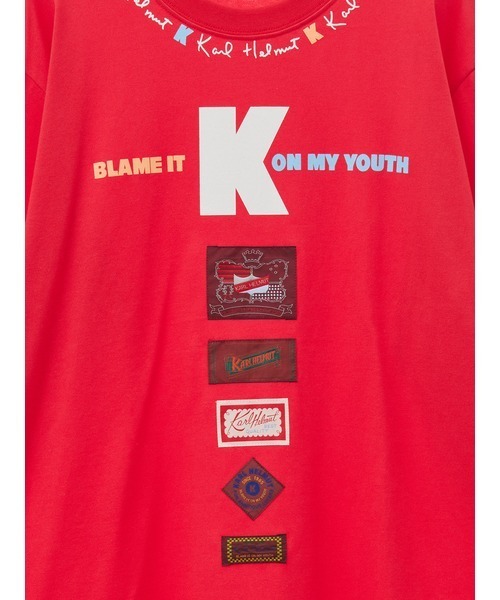 Karl Helmut tシャツ Kロゴネームワッペン長袖Tシャツ メンズ