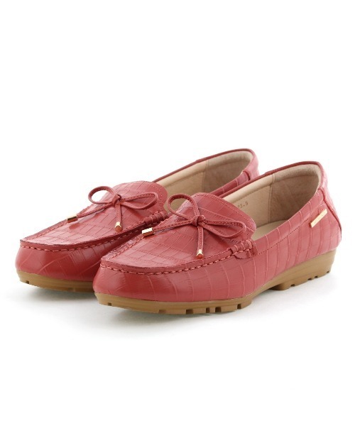 HIMIKO リボンモチーフモカシン　24 新品 HIMIKO デッキシューズ モカシン 「HIMIKO」リボンモチーフ