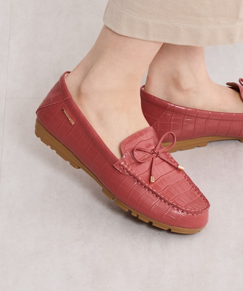 HIMIKO リボンモチーフモカシン　24 新品 HIMIKO デッキシューズ モカシン 「HIMIKO」リボンモチーフ