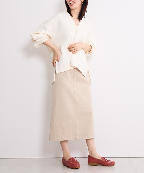 HIMIKO リボンモチーフモカシン　24 新品 HIMIKO デッキシューズ モカシン 「HIMIKO」リボンモチーフ