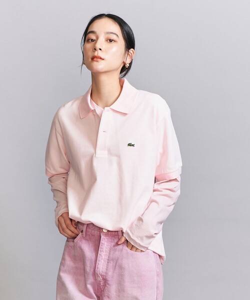 新品未使用タグ付 LACOSTE ポロシャツ ピンク日本製 サイズ4(L) LACOSTE ラコステ ポロシャツ 7分袖ポロシャツ PH740E ピンク