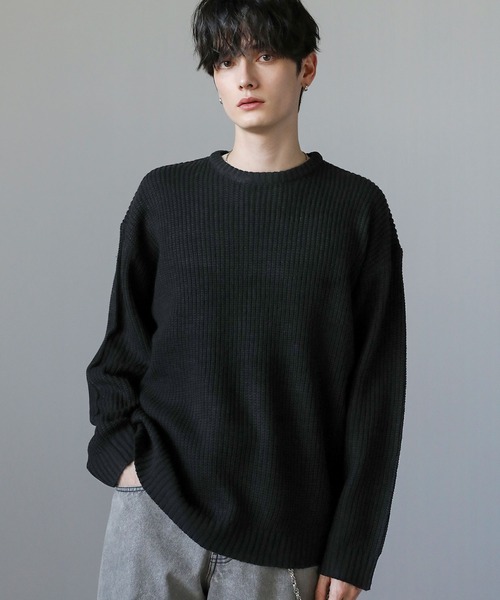 ニット/セーター ALMOSTBLACK OVER SIZE KNIT CERCA セーター ニット RS/オーバーサイズ メンズ : ZOZOTOWN Yahoo!店