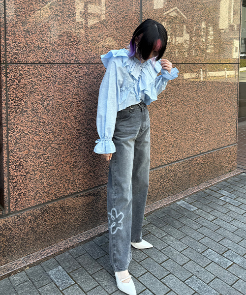 【美品】  Cloth &amp; Cross / クロス&amp;クロス | コットン フリル ブラウス | F | アイボリー | レディース Chico（チコ）の「【5色展開】2wayクロスフリルデザインブラウス