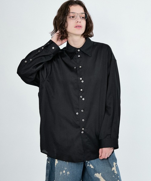 ブラウス シャツ BUTTON OVERSIZE SHIRTS レディース メンズ M TO R ブラウス シャツ BUTTON OVERSIZE SHIRTS レディース