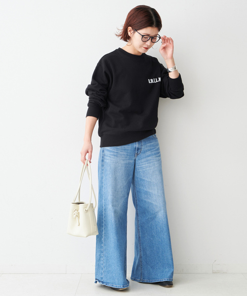 「Spick & Span」 スウェットカットソー FREE ブラック レディース Spick＆Span 「Spick & Span」 スウェットカットソー FREE