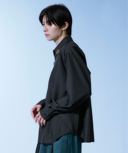 KN0092【エルマンノフィレンツェ】シャツ【38】ストライプ タッセル 刺繍 Twisted Silk Shirt — Light Cream – La Garçonne