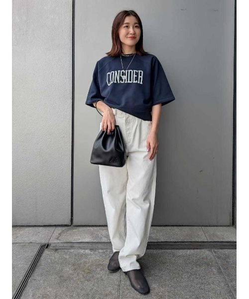Mila Owen トレーナー　 今季　新品、未使用 Mila Owen tシャツ ショート丈半袖グラフィックトレーナー
