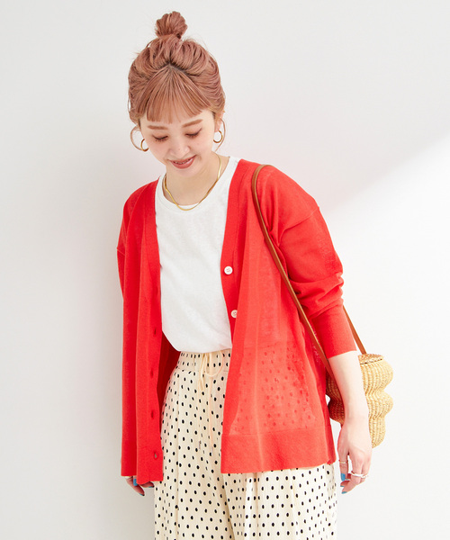 【リネン混／美品✨️】Drawer コットンリネンカーディガン リボンベルト 麻 リネン混ロングカーディガン - ベルーナ【公式】