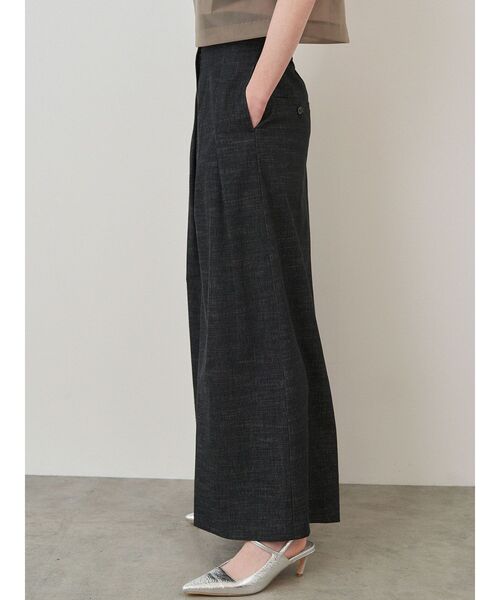 ELENDEEK パンツ ハイウエストワイドパンツ レディース