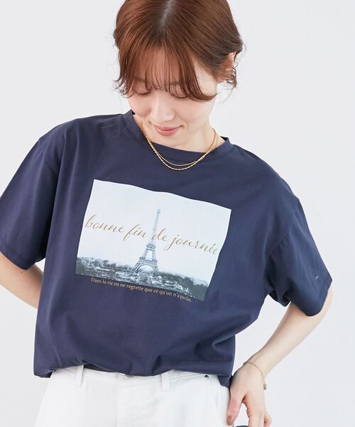 tシャツ La Tour EiffelロゴTシャツ レディース