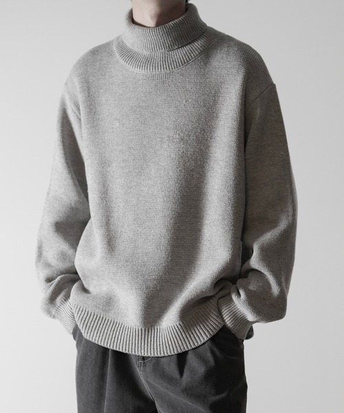 「RUUBON」 タートルネックニット M ブラウン メンズ_画像4
