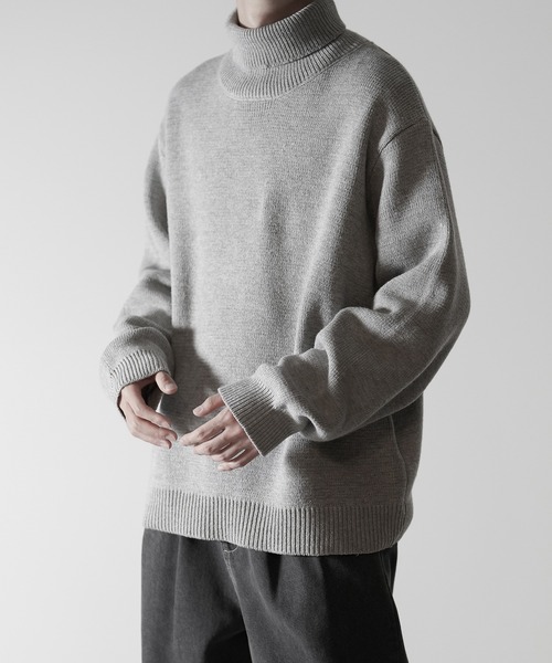 「RUUBON」 タートルネックニット M ブラウン メンズ_画像6