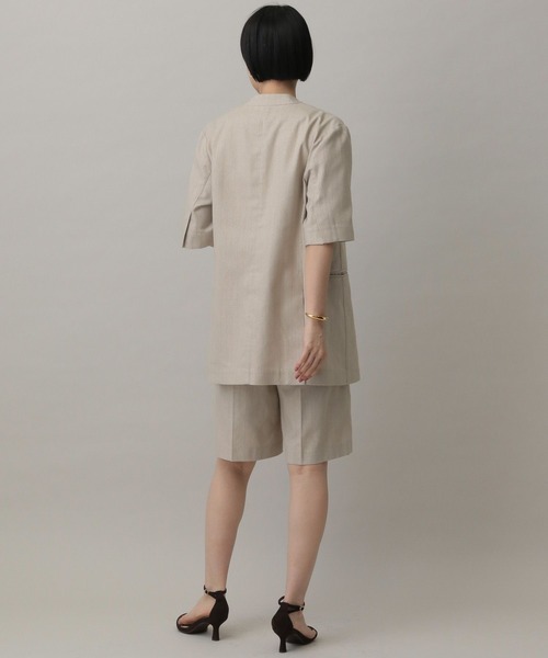 ◆正規品◆HERNO グリッター リネン 白 夏にぴったり ジャケット A part by ジャケット ノーカラージャケット グリッターリネン