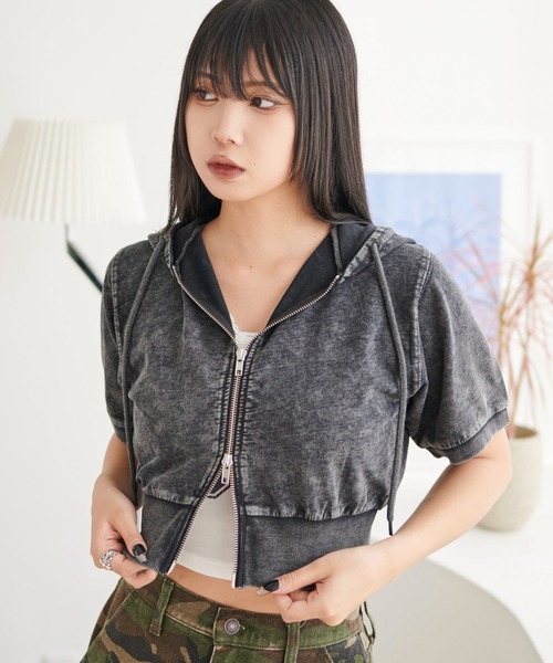 WEGO パーカー WEGO/「25年春夏新作」半袖ショートパーカー