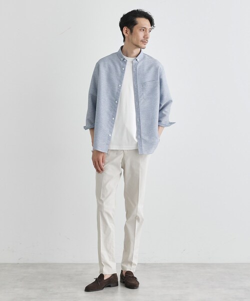 TAKEO KIKUCHI（タケオキクチ） シャツ 「Sサイズ〜」カラミ織り 7分袖
