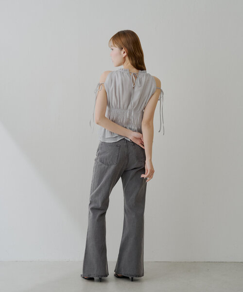 【新品未使用】kunio sato クニオコレクション　デニムフレアパンツ 新品未使用】kunio sato クニオコレクションデニムフレアパンツ