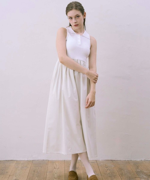 Luan ワンピース 「Luan」POLO DOCKING DRESS/ポロ襟ドッキング