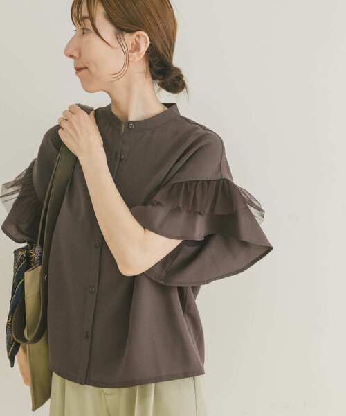 URBAN RESEARCH ITEMS / アーバンリサーチ アイテムズ チュールドッキングフリルブラウス URBAN RESEARCH ITEMS｜チュールドッキングフリルブラウス