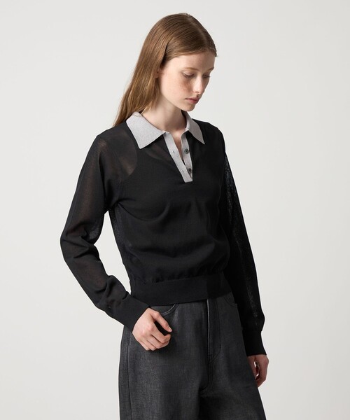 ニット セーター 「Steven Alan」リンガー ポロニット レディース STEVEN ALAN ニット セーター 「Steven Alan」リンガー