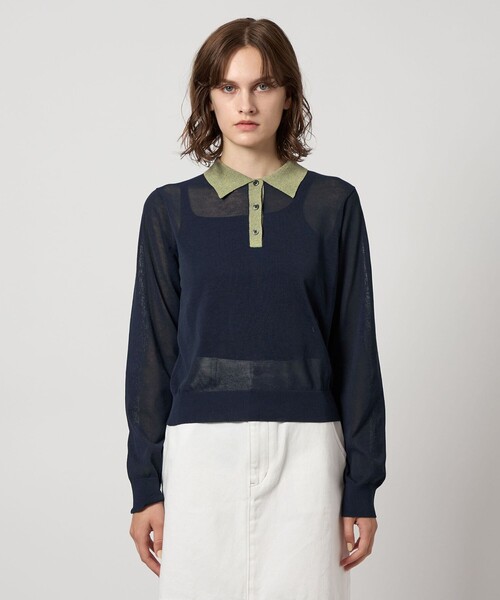 ニット セーター 「Steven Alan」リンガー ポロニット レディース STEVEN ALAN ニット セーター 「Steven Alan」リンガー