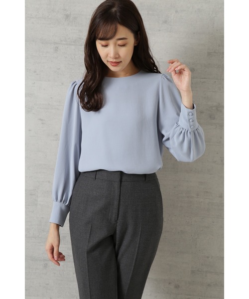 「NATURAL BEAUTY BASIC」 7分袖ブラウス LARGE ブルー レディース