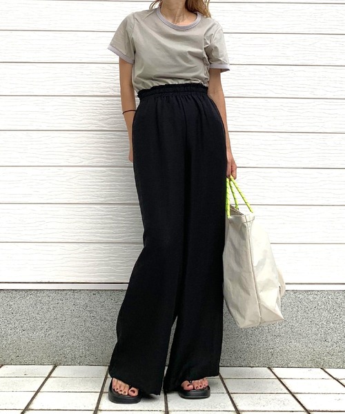 Q tシャツ リンガーロゴプリントT レディース : ZOZOTOWN Yahoo