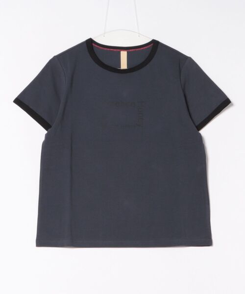 Q tシャツ リンガーロゴプリントT レディース : ZOZOTOWN Yahoo