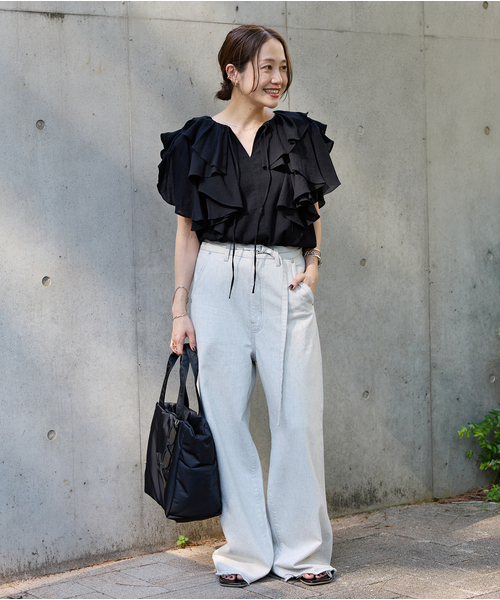 JOURNAL STANDARD ブラウス シャツ ラッフルカラーコットン