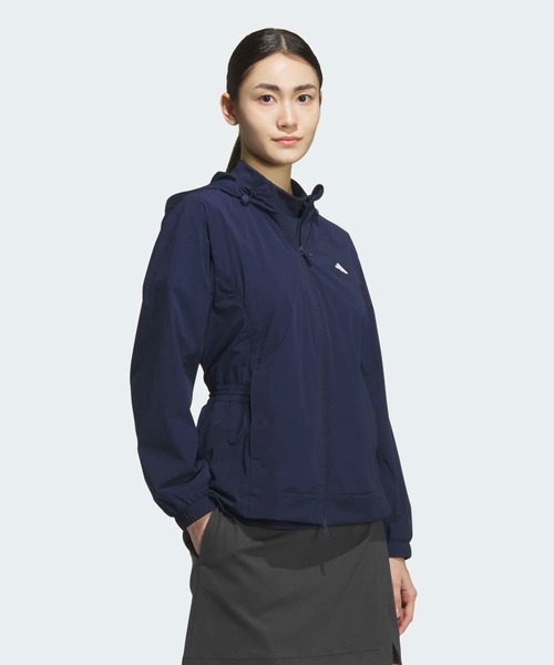 新品☆アディダス ゴルフ レディース 長袖 パーカー UVカット ネイビー M パーカー 撥水 フルジップフーディー「adidas Golf/アディダス