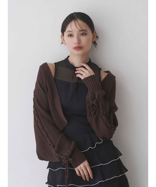 MERCURYDUO カーディガン♡ MERCURYDUO カーディガン ショルダーレースアップカーデ