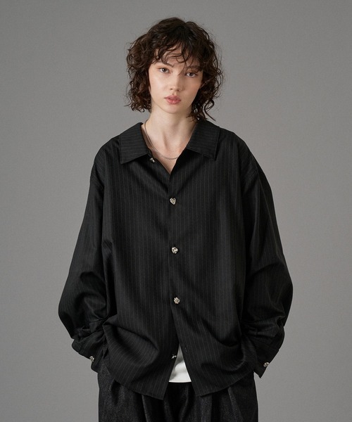 ONCILY シャツ SILVER BUTTON LONG SLEEVE SHIRT / シルバー