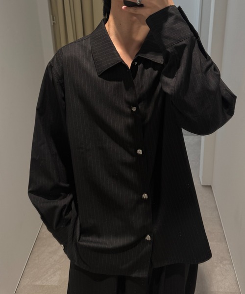 ONCILY シャツ SILVER BUTTON LONG SLEEVE SHIRT / シルバー