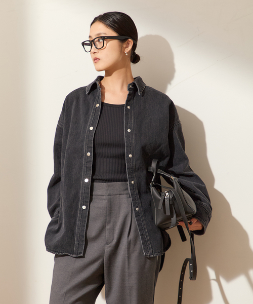 journal standard L'essage ブラウス シャツ ウォッシュドデニムシャツ