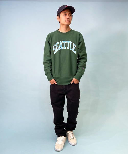 Champion（チャンピオン） スウェットカットソー L グリーン メンズ