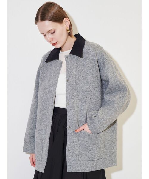 ELENDEEK（エレンディーク） ブルゾン アウター バイカラーニット