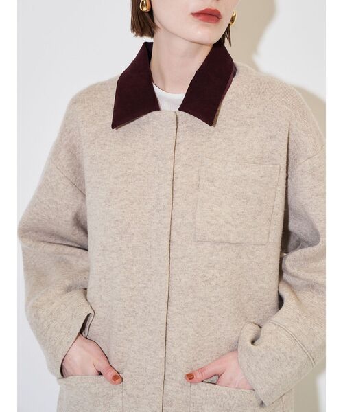 ELENDEEK（エレンディーク） ブルゾン アウター バイカラーニット