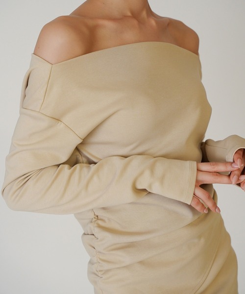 KINO THE KEI tシャツ 2WAY ドレープ アシンメトリー ヘム プル
